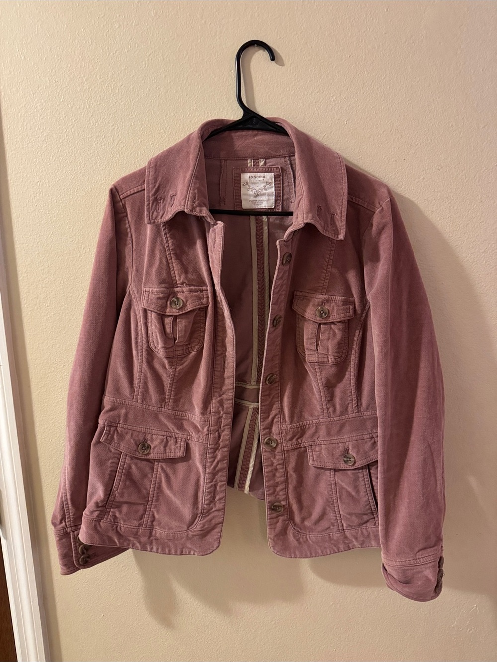 Sonoma Dusty Mauve Jacket with Contrast Trim